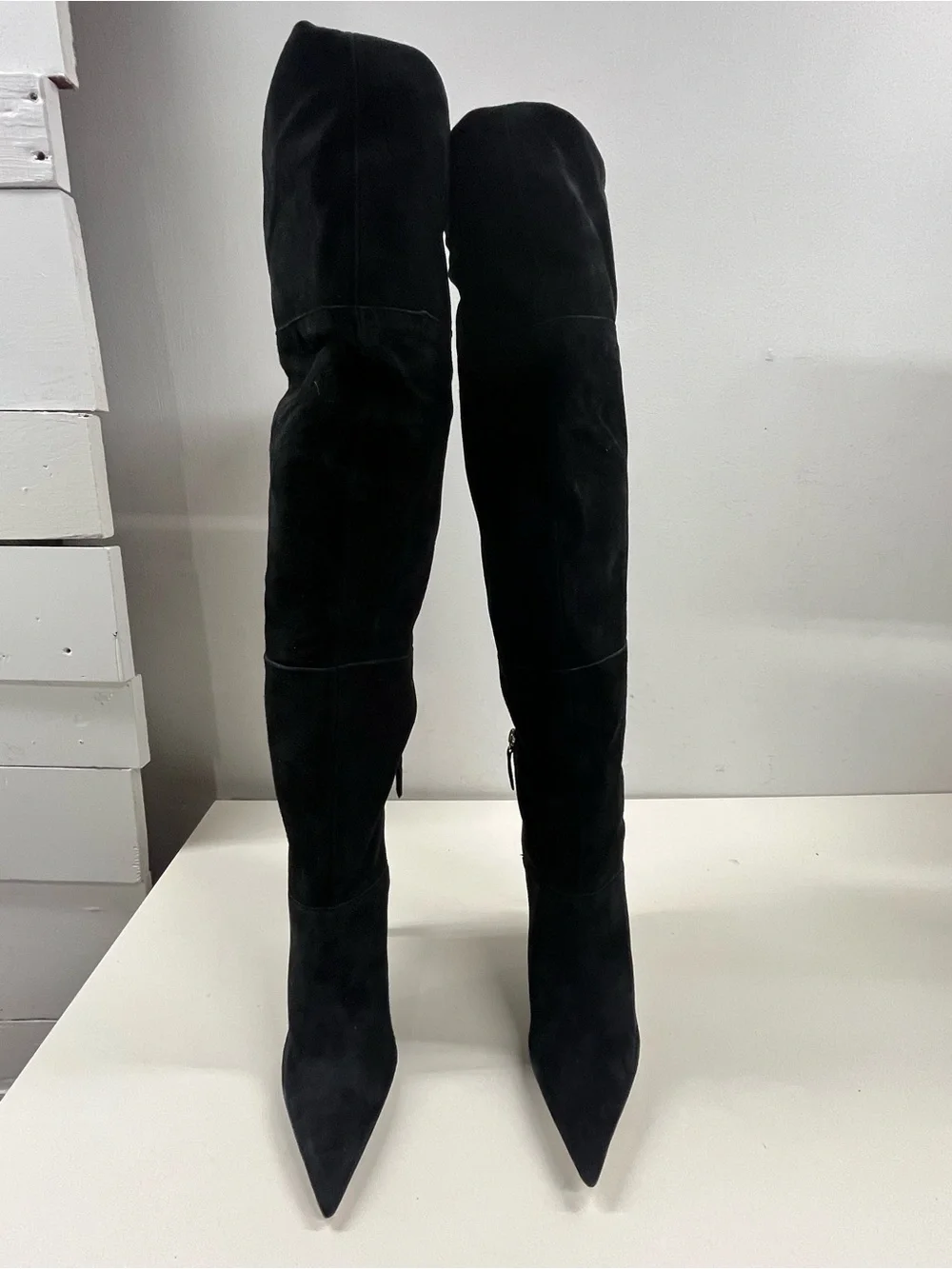 New Schutz Ashlee Over The Knee Black Suede Boot Size 8.5
